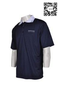 P474 設計訂造短袖polo恤 領位Logo印製polo恤 短袖polo恤專門店 短袖polo恤公司    寶藍色  撞色領白色